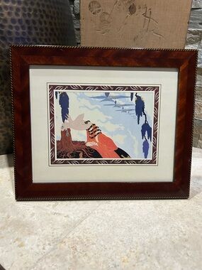ERTE Vintage Book Print- “Vintage” Framed Art
